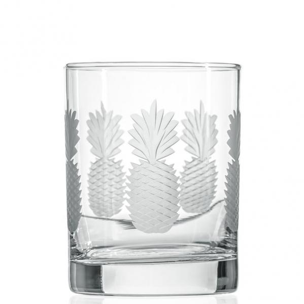 Pineapple Double Old Fashioned Whiskey Glasses 13 oz. Set of 4 by Rolf Glass