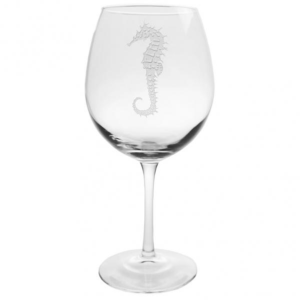 Rolf Glass Seahorse Balloon Wine Goblets 18 oz. (Set of 4)