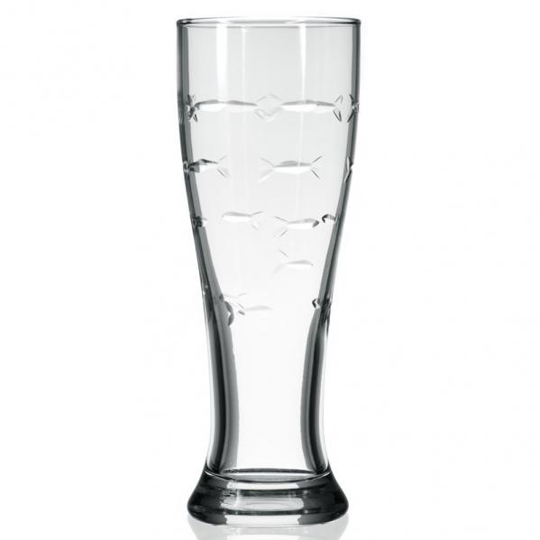 School of Fish Beer Glasses 16 oz. Set of 4 by Rolf Glass
