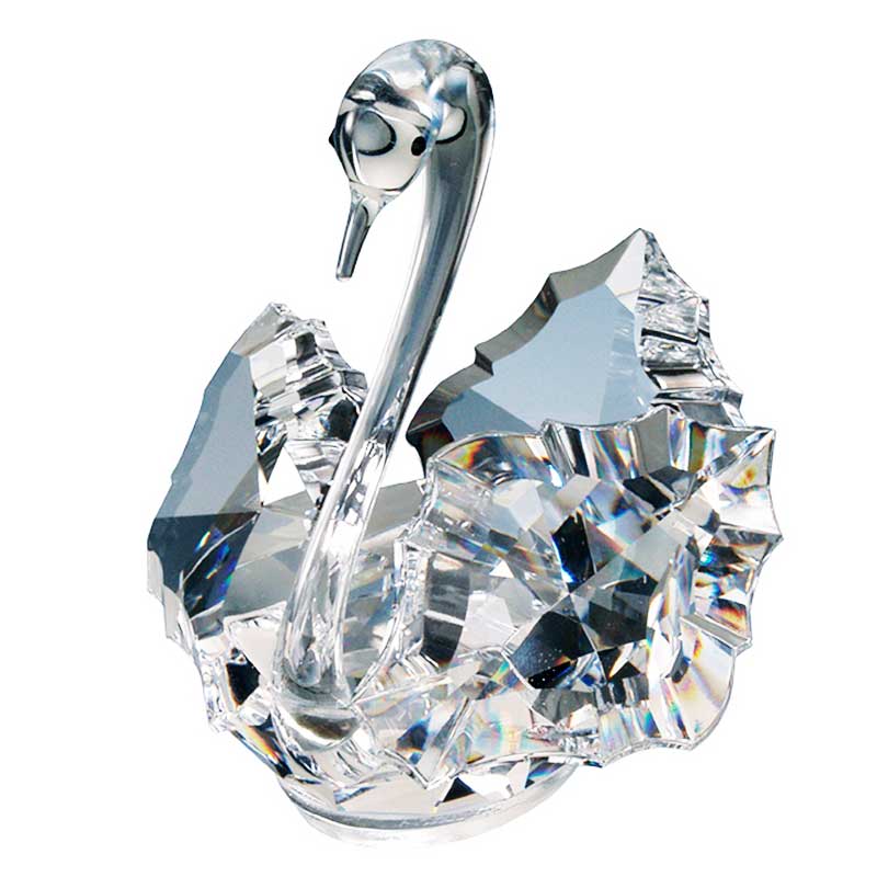 Crystal Swan Figurine by Preciosa 2.9 Inches