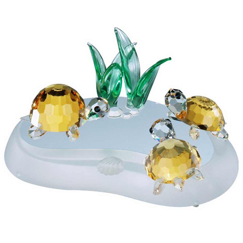 Preciosa Crystal Turtle Family Figurine