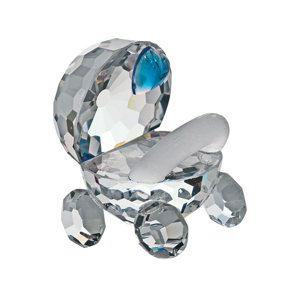 Preciosa Crystal Stroller with Blue Heart Figurine