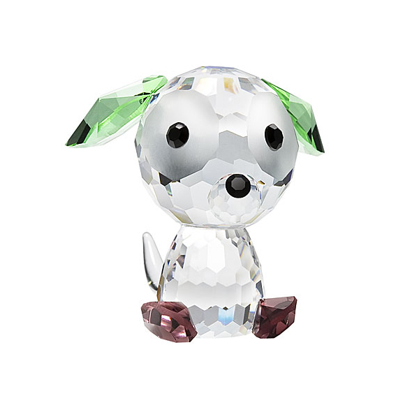 Preciosa Crystal Doggie Button Birthday Figurine