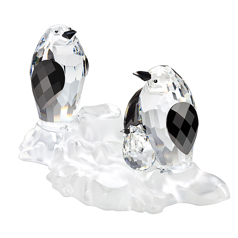 Preciosa Crystal Penguin Family Figurine, 2012 Limited Edition