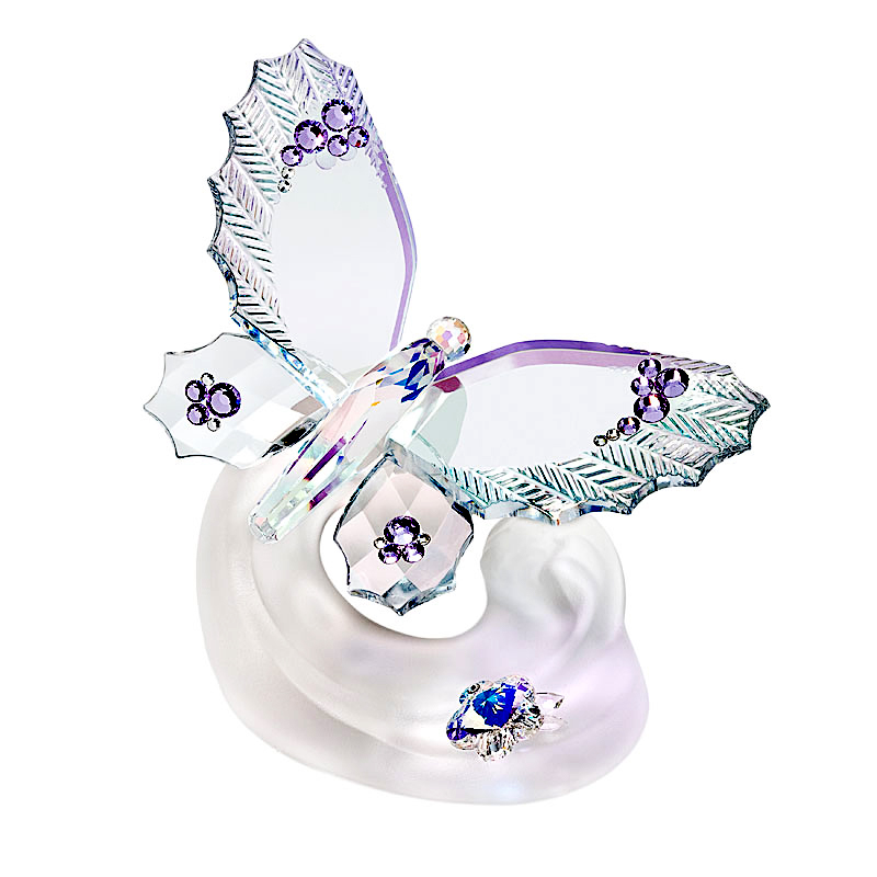 Preciosa Crystal Lavender Butterfly Figurine