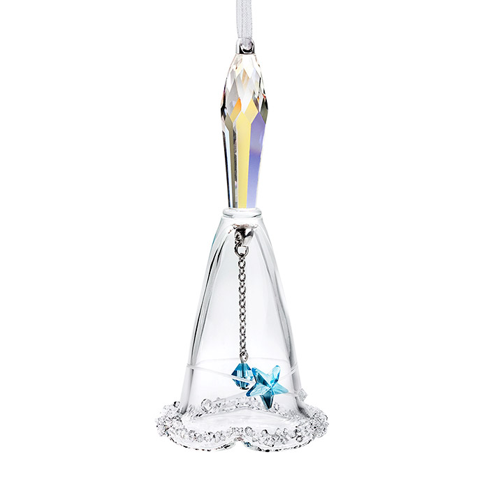 Preciosa Hanging Crystal Bell with Blue Star