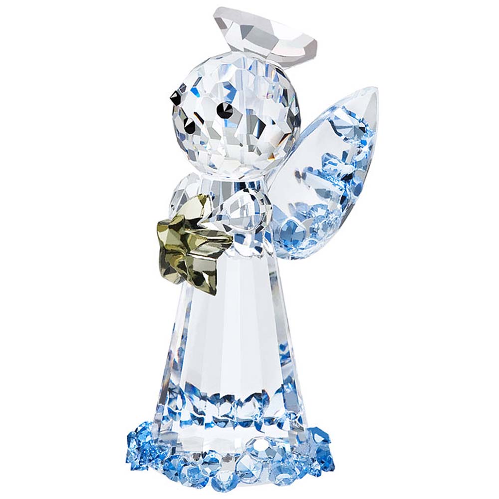 Preciosa Crystal Angel Figurine with Blue Accents Holding Star