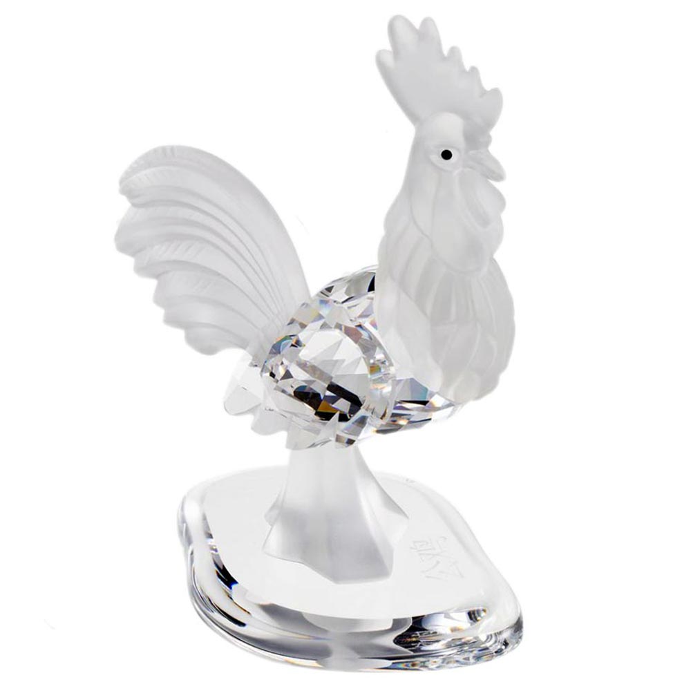 Crystal Rooster Figurine by Preciosa, 6.3 inches