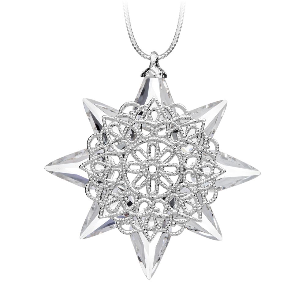 Crystal Christmas Star Ornament 2.0 inches by Preciosa, Czech Crystal