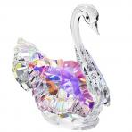 Crystal Aurora Borealis Swan Figurine by Preciosa 2.9 inches