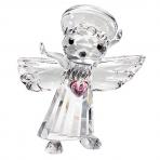 Preciosa Crystal Angel with Pink Heart Figurine