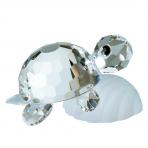 Preciosa Miniature Crystal Turtle on Shell Figurine