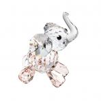 Preciosa Pink Crystal Lucky Elephant Figurine