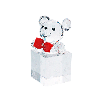 Crystal Teddy Bear in Christmas Gift Box by Preciosa Crystal