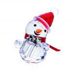 Preciosa Crystal Snowman with Red Scarf Holding Gift