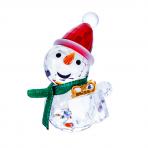 Preciosa Crystal Snowman with Green Scarf Holding Christmas Gift