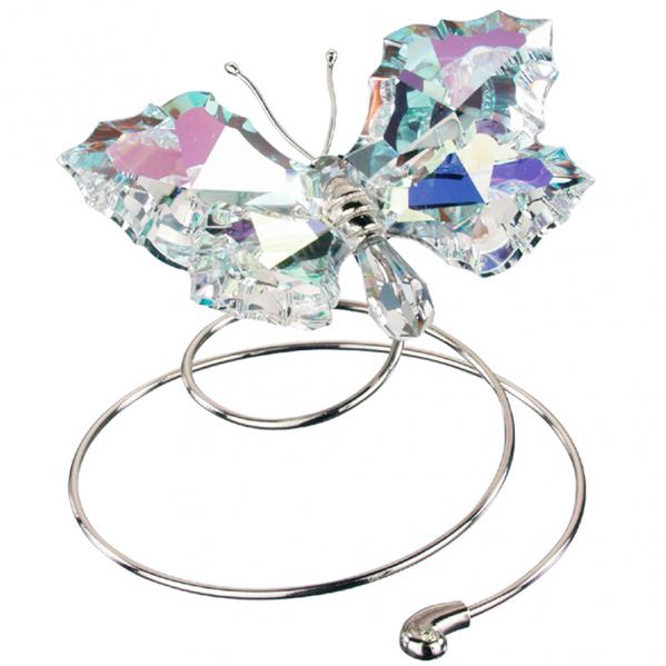 Preciosa Crystal Aurora Borealis Flying Butterfly Figurine