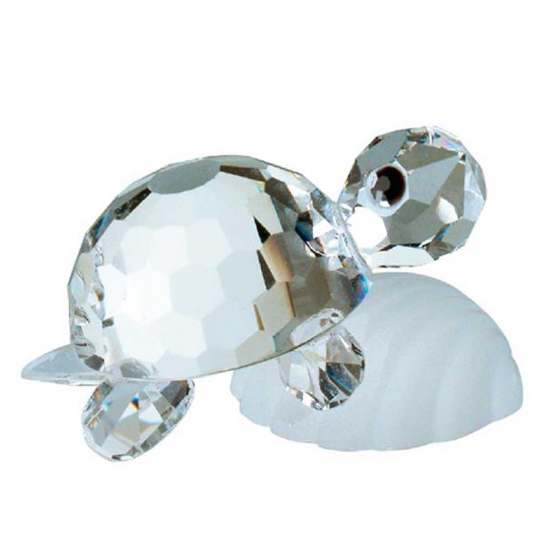 Preciosa Miniature Crystal Turtle on Shell Figurine