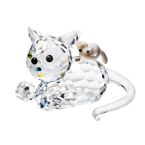Preciosa Crystal Friendly Cat and Mouse Figurine
