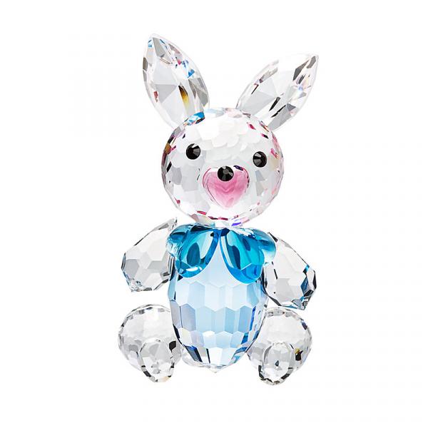 Preciosa Crystal Bunny Figurine with Blue Bow