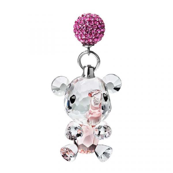 18k Gold Plated Clear Crystal Elephant Dangle Belly Bar Ring - 316L Surgical Steel