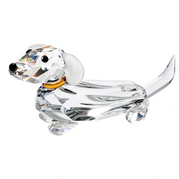 Preciosa Crystal Dachshund Figurine with Topaz Collar