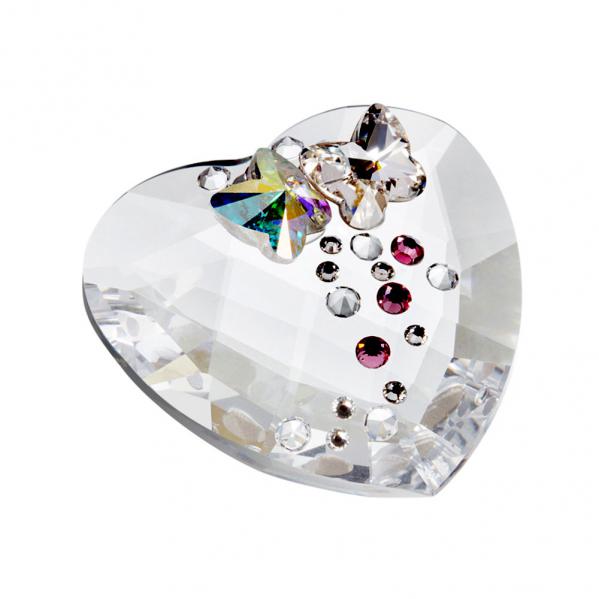 Preciosa Decorative Crystal Heart with Butterfly