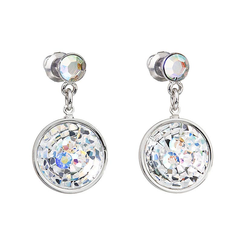 Preciosa Hanging Crystal Aurora Borealis Earrings - Livia