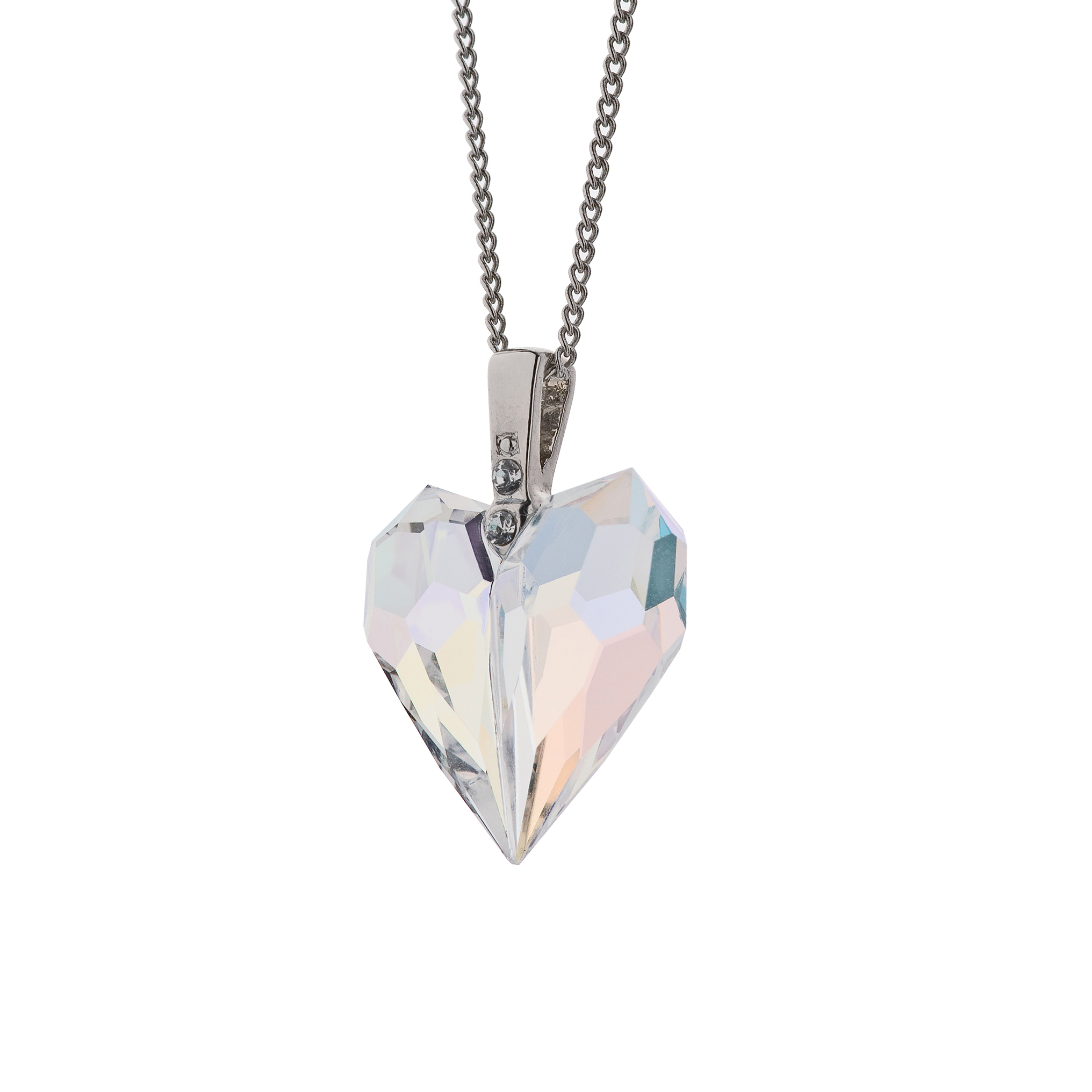 #86 Beautiful Diamond And Crystal Heart Pendant