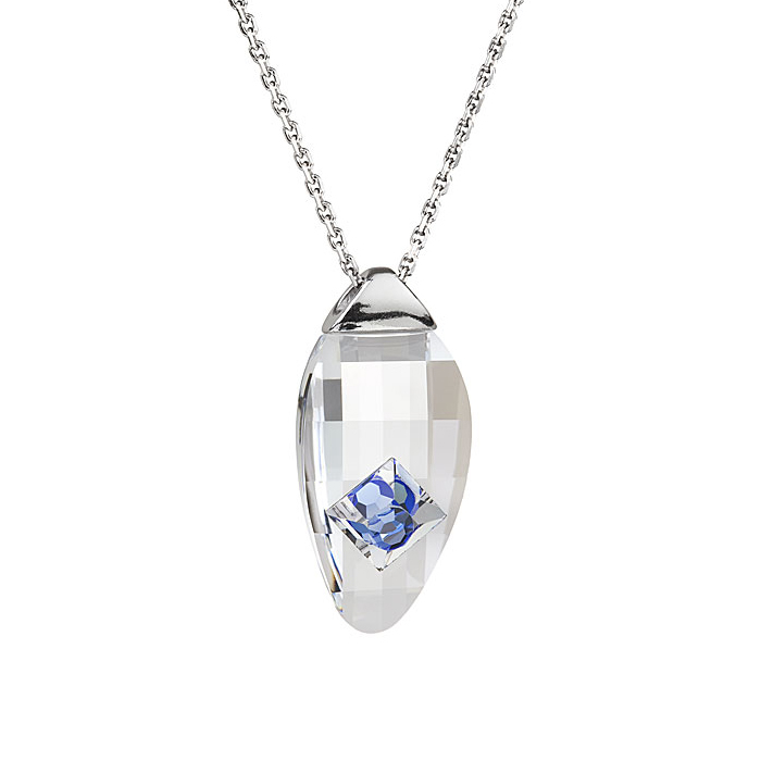 Preciosa Crystal Sapphire Oval Pendant - Linda