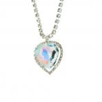 Preciosa Crystal Aurora Borealis Heart Necklace