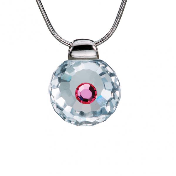 Preciosa Crystal Rosa Solitaire Pendant - Betty