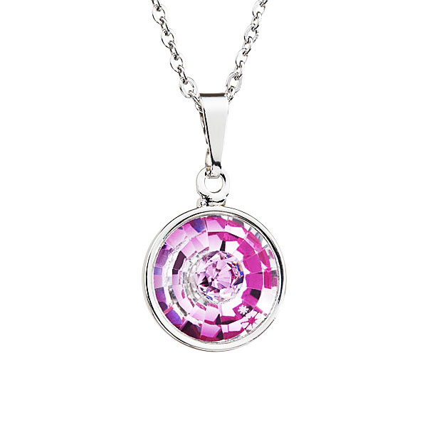 Preciosa Crystal Rosa Pendant Solitaire - Livia