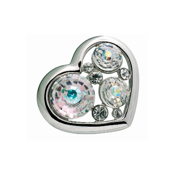 Preciosa Crystal Aurora Borealis Heart Brooch - Lucie