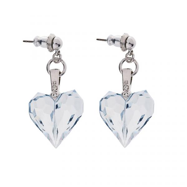 Preciosa Lagoon Crystal Drop  Heart Earrings, Amour