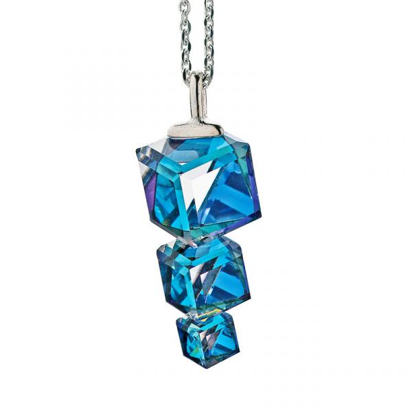 Preciosa Bermuda Blue Crystal Pendant Necklace, Calypso