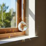 Asfour 2 inch Crystal Ball Suncatcher Prism. Arrive in a 2 inch white satin gift box wrapped in blue tissue and hangs by a 6 inc